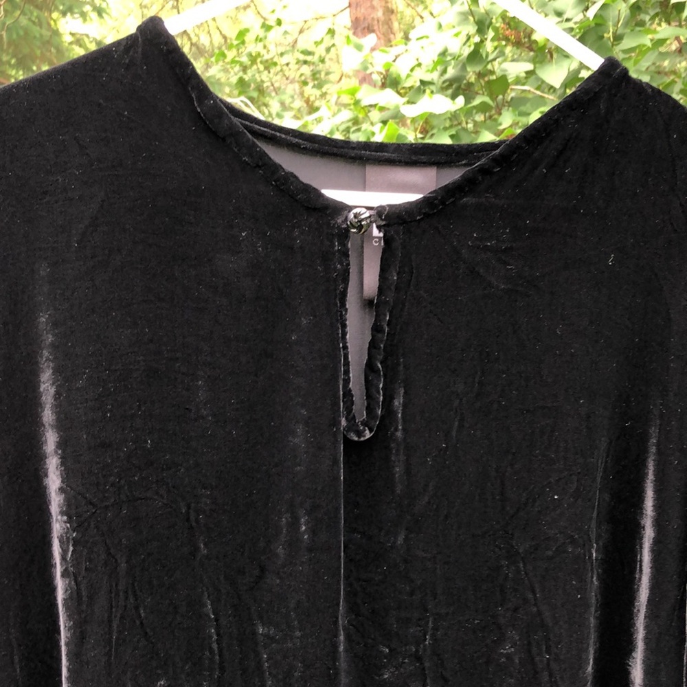 L/XL Vintage Blue Fish Silk Velvet Dress Tunic Hand Printed Made in USA 🇺🇸 - Picture 4 of 10